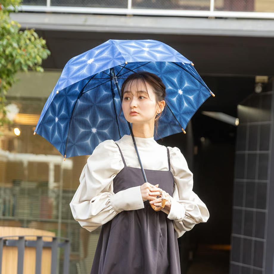 和モダン日傘　晴雨兼用｜深張り・紺