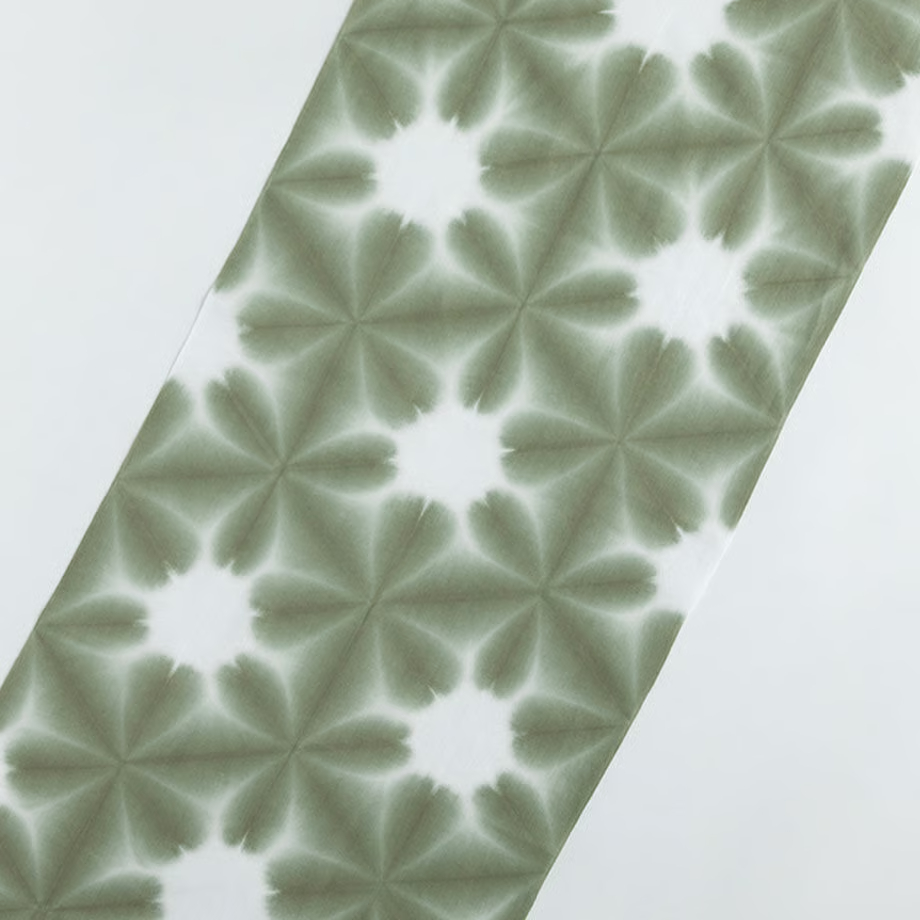 雪花絞り染め　手ぬぐい｜オリーブグリーン