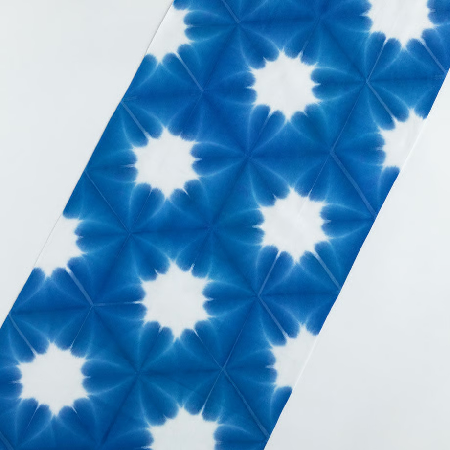 雪花絞り染め　手ぬぐい｜ブルー