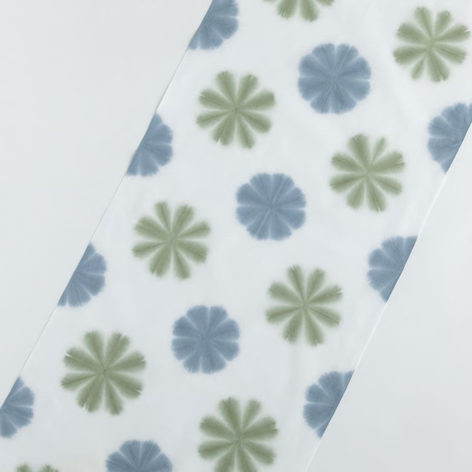 雪花絞り染め　手ぬぐい｜オリーブグリーン×グレー