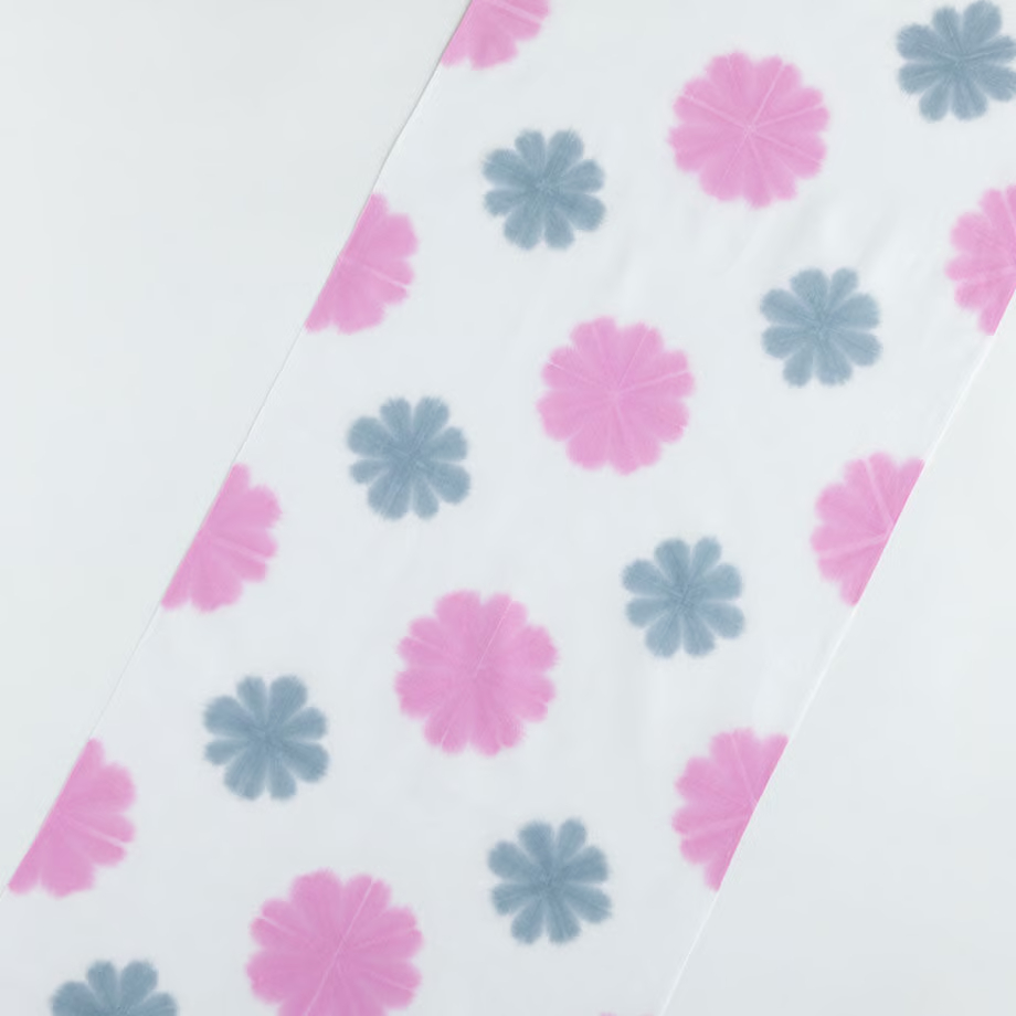 雪花絞り染め　手ぬぐい｜ピンク×グレー