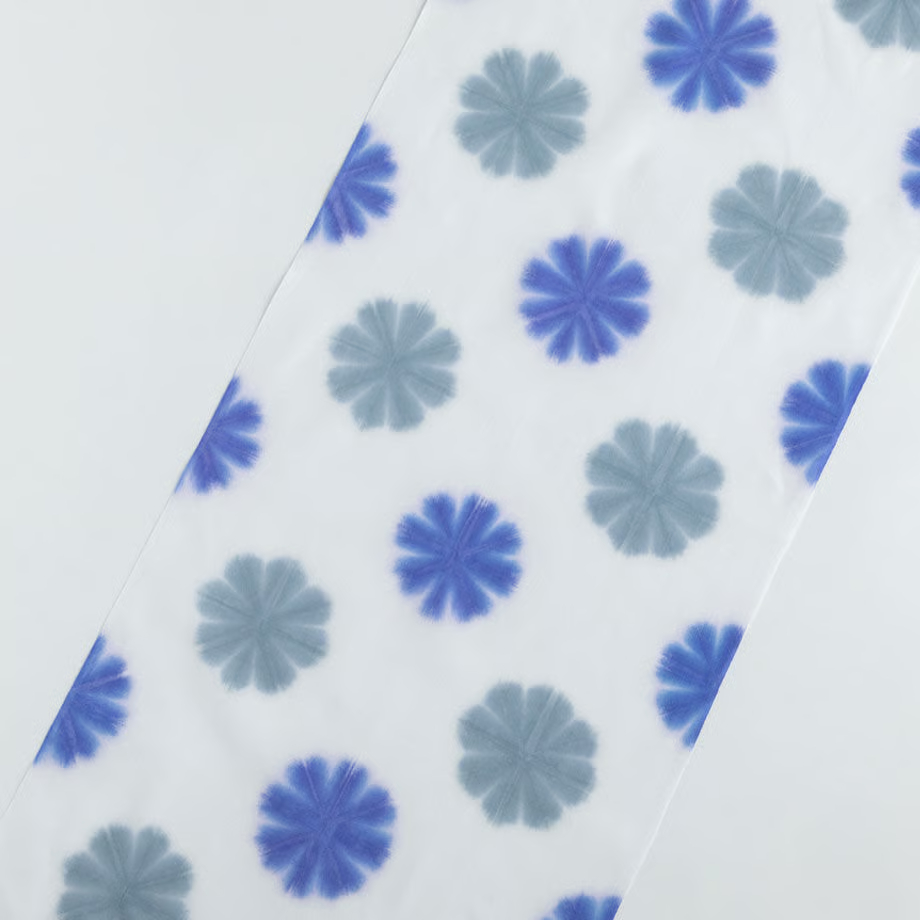 雪花絞り染め　手ぬぐい｜ネイビー×グレー